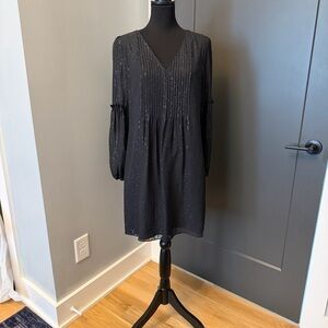 Lilly Pulitzer Cleme Silk Onyx  Black Dress with Pink Label